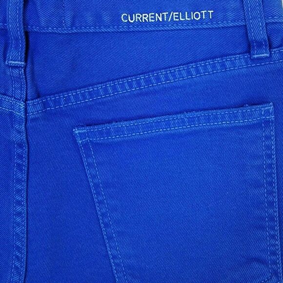Current Elliott The Boyfriend Short Womens Sz 24 Nautical Blue Mid Rise Cut Off - Picture 4 of 5